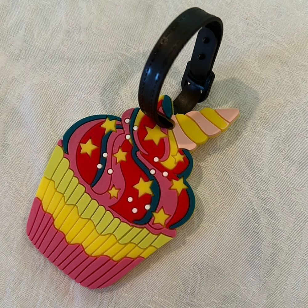 Luggage Tag Silicone Unicorn Cupcake Icing Stars Party